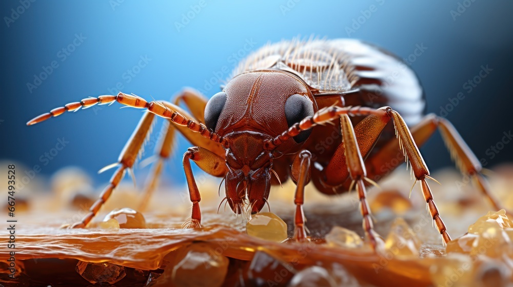 Microscopic image of a common bed bug Infestation is a serious and