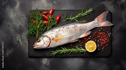 Ingredients and fish for co...