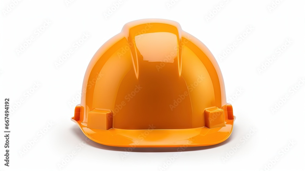 Isolated white background photo of a high quality construction helmet Isolated white background photo of a high quality construction helmet