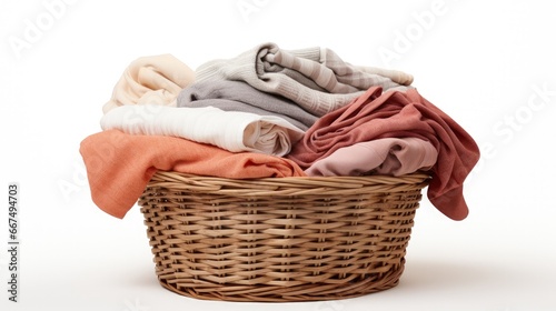 Laundry basket isolated on white background close up