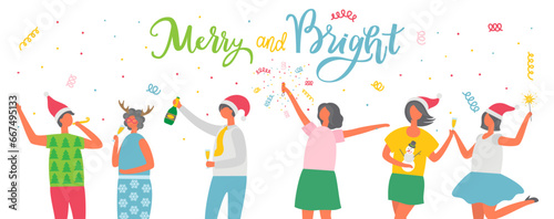 Happy new year. Vector illustration. Enjoyment is essence New Year celebration, creating cherished memories Let New Year bring you happiness and fulfillment in all aspects life The start New Year