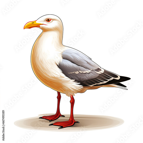 seagull on a white background © mwaqar
