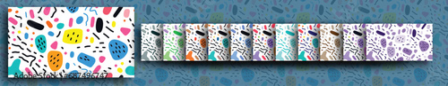collection of Creative doodle art header with different shapes and textures. Collage. Vector
