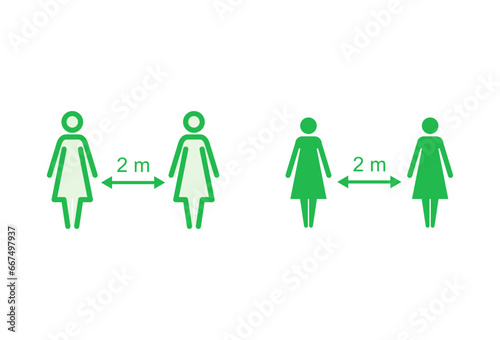 Social distancing icon set. social distance icon. self quarantine sign