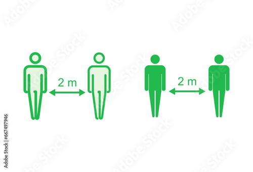 Social distance icon set. social distancing icon. self quarantine sign