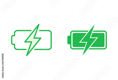 Battery icon set. battery charge level. battery charging icon