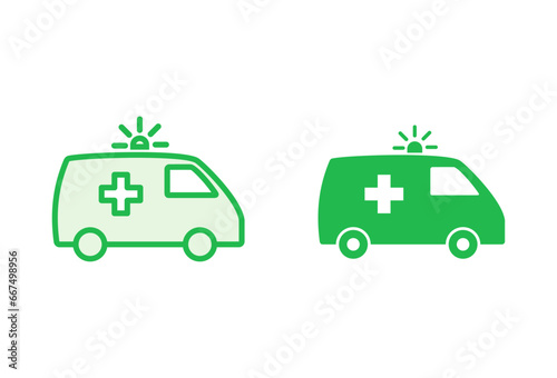 Ambulance icon set. ambulance truck icon vector. ambulance car