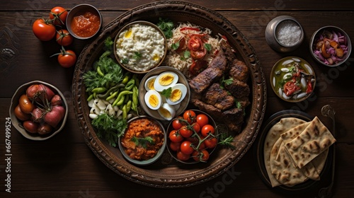 Bird's Eye View of a Plate Loaded with Authentic Georgian Tolma, photo