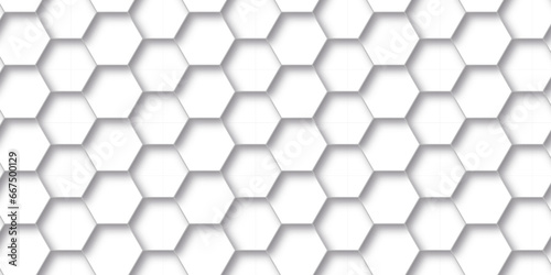 Abstract background with hexagons. Abstract white hexagon pattern background. hexagon abstract background. Surface polygon pattern with glowing hexagon paper texture and futuristic business.