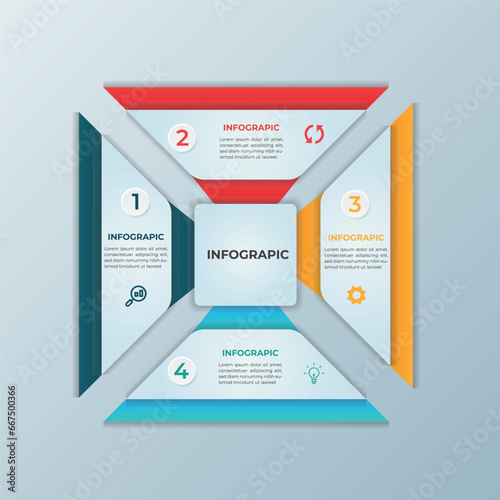  Infographic design template for business with 4 options
