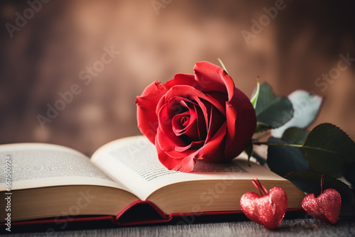 rose and book