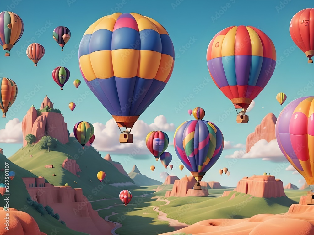 Fototapeta premium hot air balloon in the sky