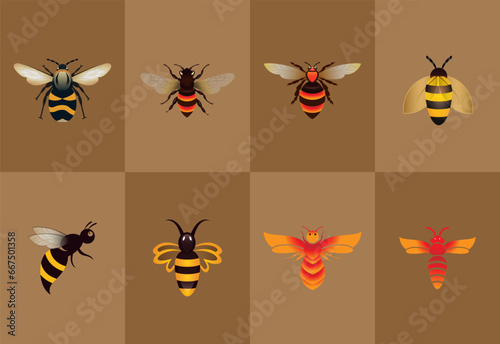 Bee logo design vector. Graphic symbol and pro vector © MdIsmail