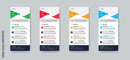 Modern creative corporate business dl flyer or rack card layout concept background flyer brochure cover template for grow up your business to the next level