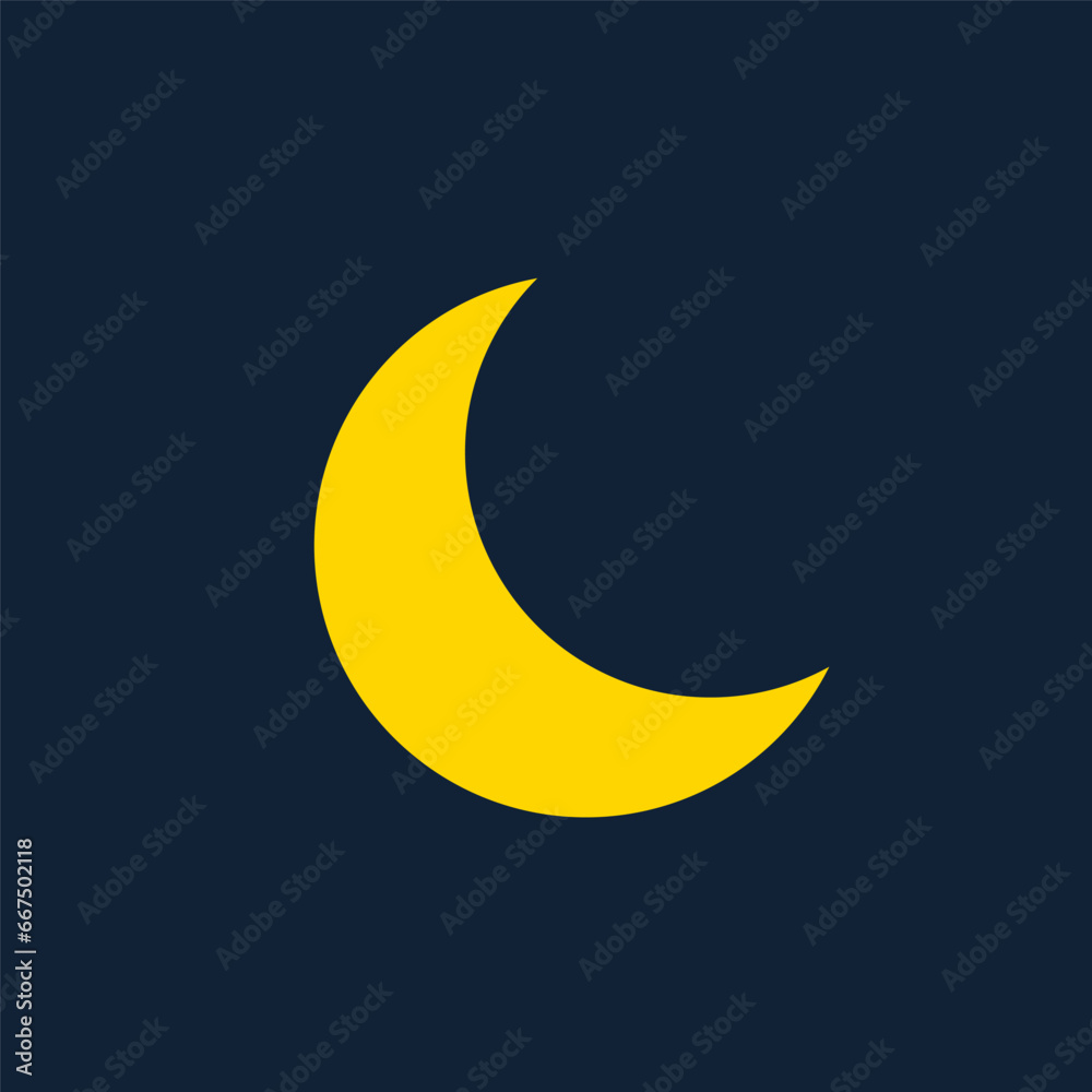 Half moon. Weather illustration in flat design vector Half moon. Weather illustration in flat design vector