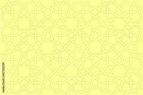 Green background with three dimensional geometric pattern. Islamic background with three dimensional effect. Best design for banner, leaflet, backdrop, cover, card, and more.