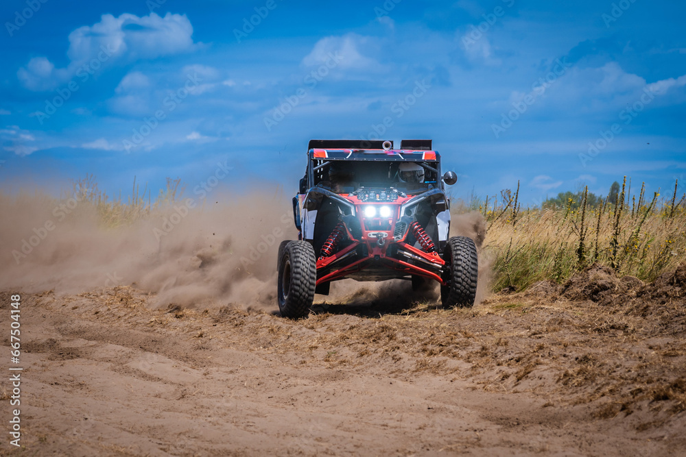 UTV buggy and 4x4 offroad in sandy track. Rally extreme riding UTV buggy and 4x4 offroad in sandy track. Rally extreme riding