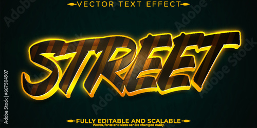 Graffiti text effect, editable spray and street text style