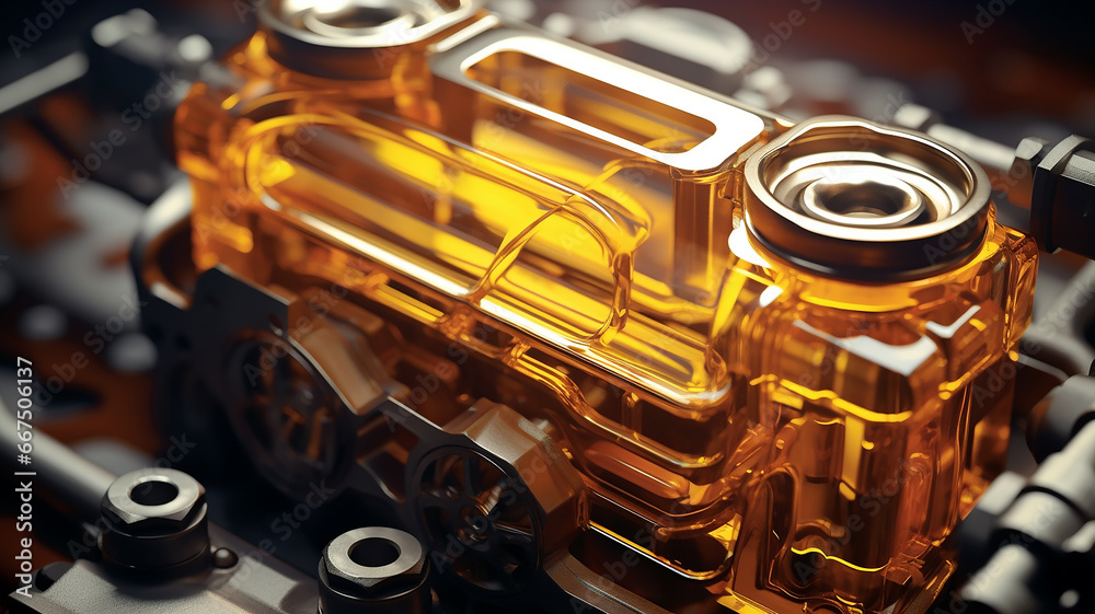 abstract background golden machine grease, lubrication amber ...