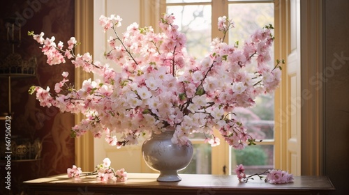 Masterful Touch in the Stylish Arrangement of Flowers, Each Blossom Carefully Placed in a house,
