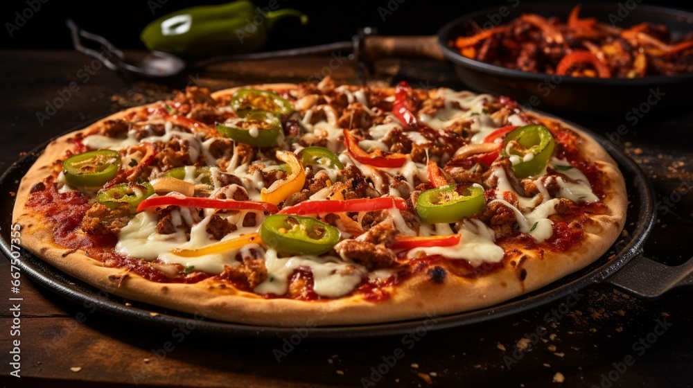 Mouthwatering Steaming Hot fajita Pizza,