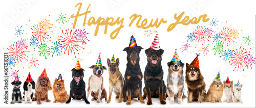 group of dogs for new year