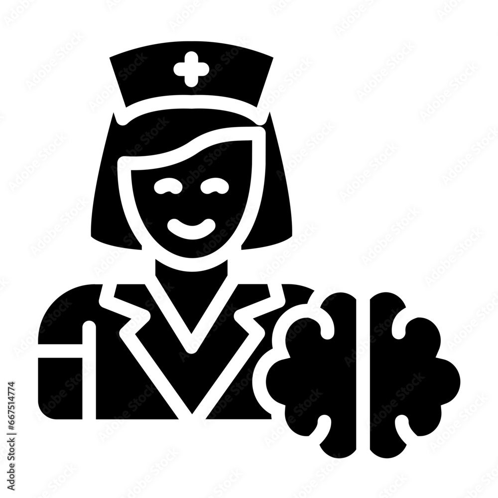Mental Health Nurse Icon Style Mental Health Nurse Icon Style