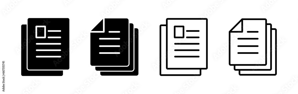 Document icon vector. Paper icon. File Icon Document icon vector. Paper icon. File Icon