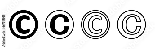 Copyright icon vector. copyright symbol