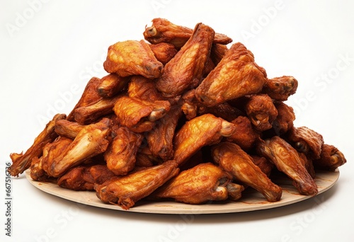 a pile of chicken wings on a white background, in the style of angular dramatism, rough clusters photo