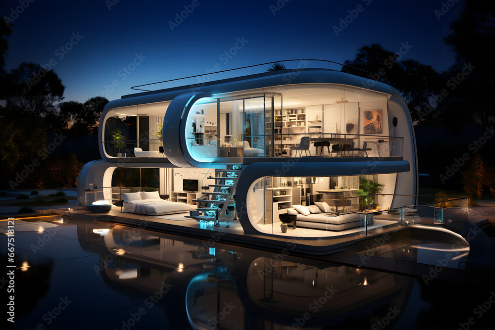 Obraz premium Futuristic smart home.