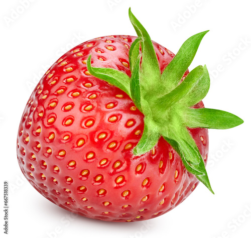 Strawberry berry isolated on white background.