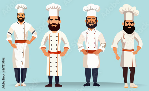 Chef collection flat illustration