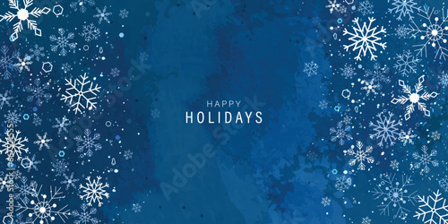 Happy Holidays, season's greetings and new year vector template with Christmas element decoration
