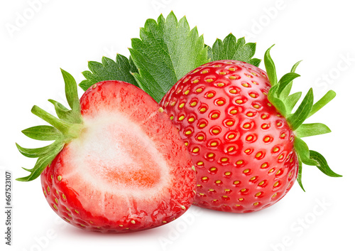 Fresh organic strawberry isolated on white background