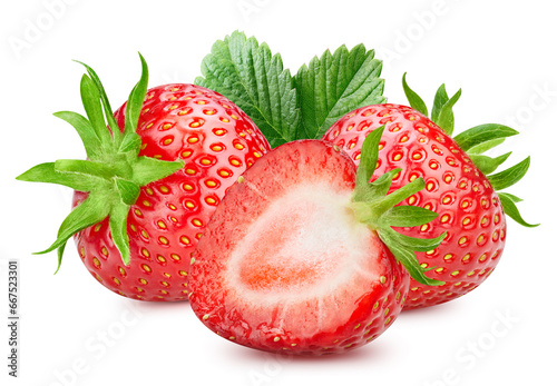 Fresh organic strawberry isolated on white background