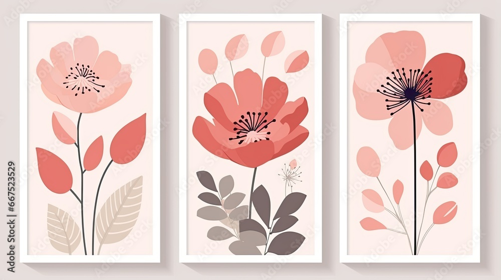 Creative flower and floral geometric frame. Design for wall decoration, postcard, poster or brochure. Creative flower and floral geometric frame. Design for wall decoration, postcard, poster or brochure.