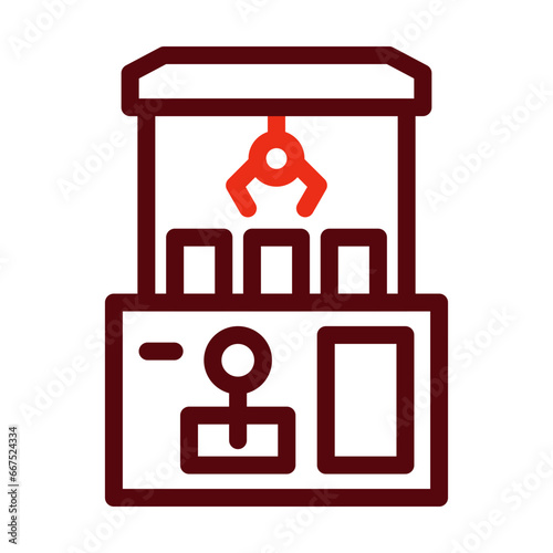 Claw Machine Thick Line Two Colors Icon Design