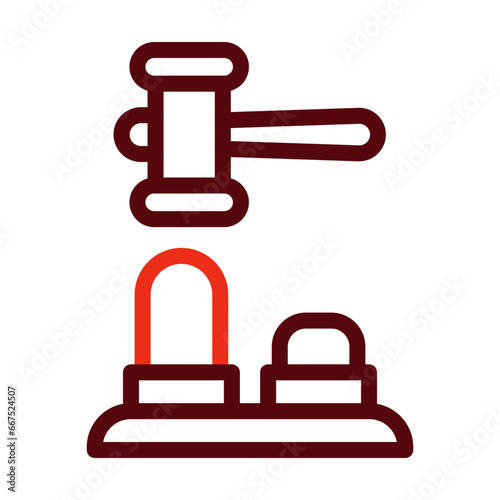 Whack A Mole Thick Line Two Colors Icon Design