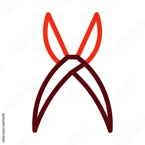 Shear Thick Line Two Colors Icon Design