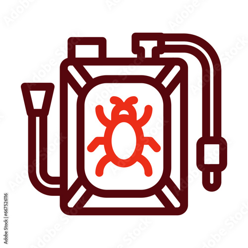 Pesticide Thick Line Two Colors Icon Design