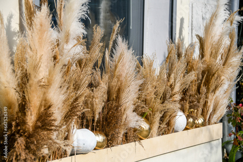 Decoration of dry grass