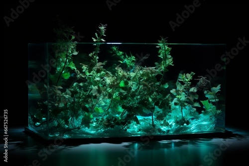 Luminous submerged flora. Generative AI