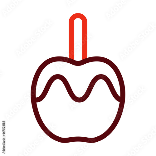 Caramelized Apple Thick Line Two Colors Icon Design