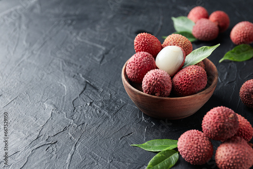 Lychee, concept of fresh and ripe exotic food