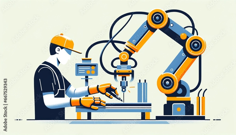 A person utilizing a cutting-edge robotic arm for intricate tasks.
A person utilizing a cutting-edge robotic arm for intricate tasks.