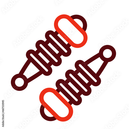 Damper Thick Line Two Colors Icon Design