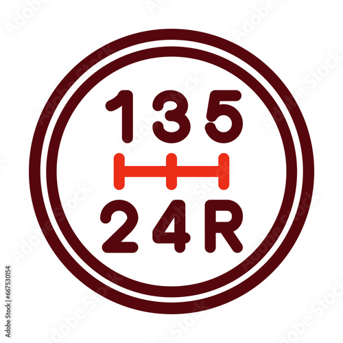 Gearshift Thick Line Two Colors Icon Design