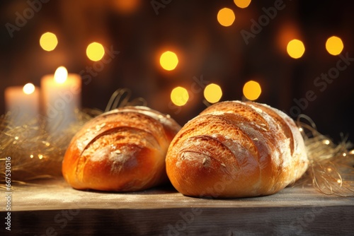 Composition of fresh, appetizing bread