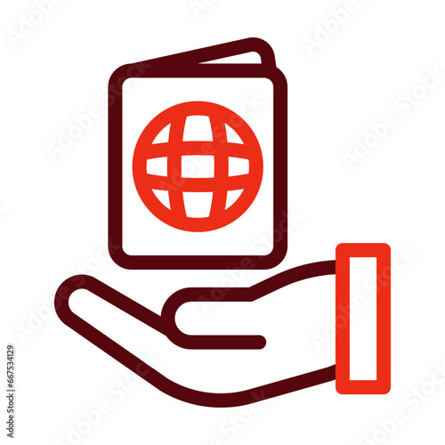 Citizenship Thick Line Two Colors Icon Design